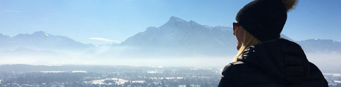 Person looking out over mountains