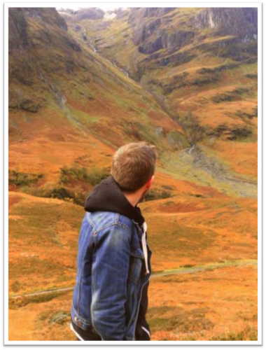 Photo of a student in the Scottish Highlands